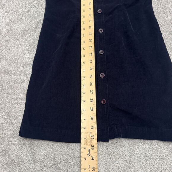 Talbots Vintage Y2K Button Down Corduroy Midi Shirt Dress Womens 2P Navy Blue - Picture 8 of 12
